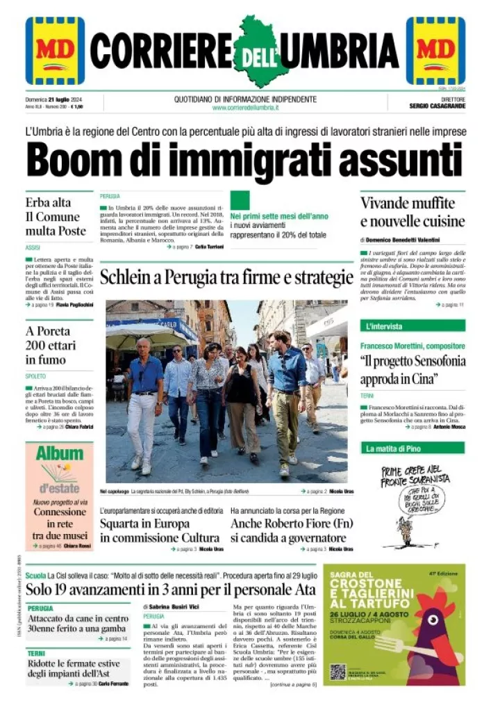 Prima-pagina-corriere umbria-del-2024-07-21